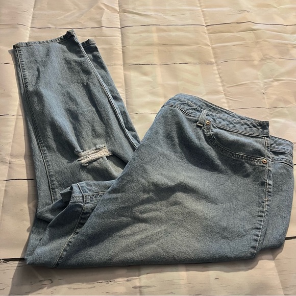 Light Wash A3 Denim Women's Plus Size Destructed Skinny Jeans, Size 26W - Picture 14 of 15